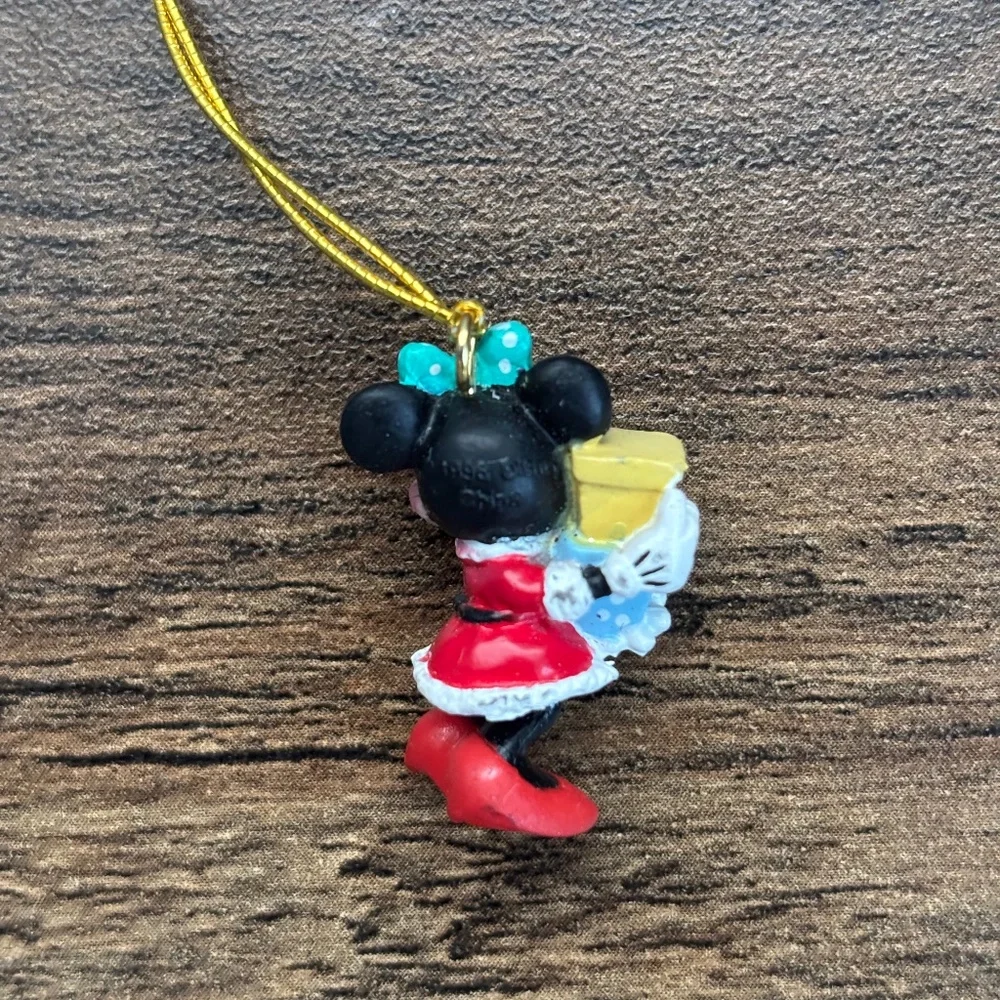 VINTAGE Disney GOOFY MINNIE MOUSE Mini Christmas Ornaments Candy Cane Set 2 1996